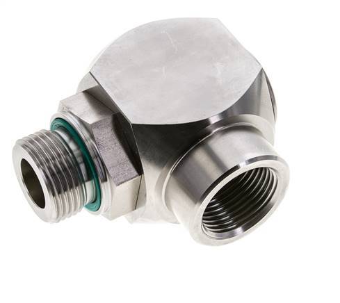 G 1'' M/F RVS Elbow 90deg Draaidoorvoer Hoge druk 250 Bar - Hydrauliek