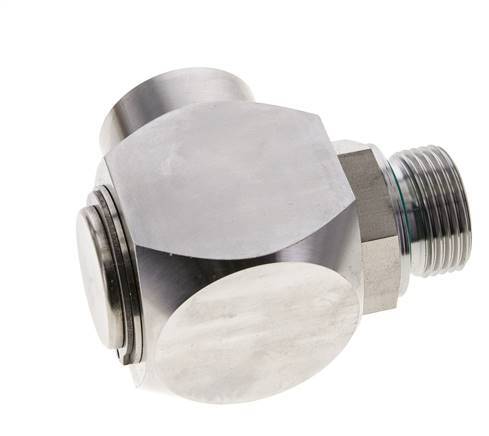 G 1'' M/F RVS Elbow 90deg Draaidoorvoer Hoge druk 250 Bar - Hydrauliek