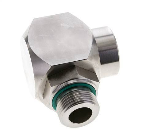 G 1'' M/F RVS Elbow 90deg Draaidoorvoer Hoge druk 250 Bar - Hydrauliek