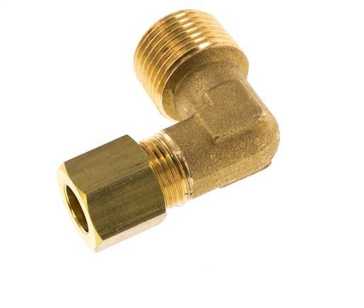 R 3/8'' Buitendraad x 8mm Messing L-Knelfitting 90 graden 135 Bar DIN EN 1254-2