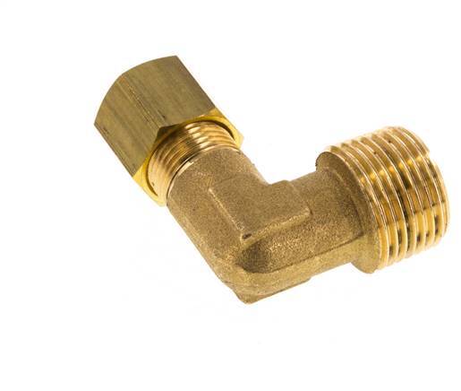 R 3/8'' Buitendraad x 8mm Messing L-Knelfitting 90 graden 135 Bar DIN EN 1254-2