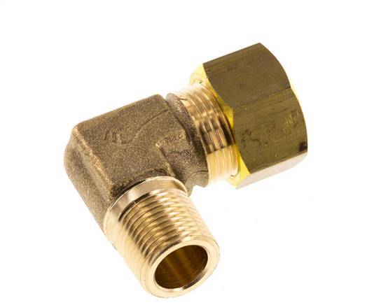 R 3/8'' Buitendraad x 15mm Messing L-Knelfitting 90 graden 82 Bar DIN EN 1254-2
