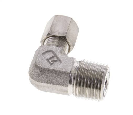 1/2'' NPT Male x 6S Stainless steel 90 deg Elbow Compression Fitting 630 Bar DIN 2353