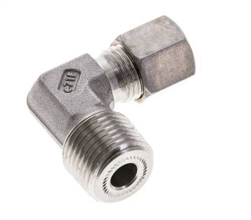 1/2'' NPT Male x 8S Stainless steel 90 deg Elbow Compression Fitting 630 Bar DIN 2353