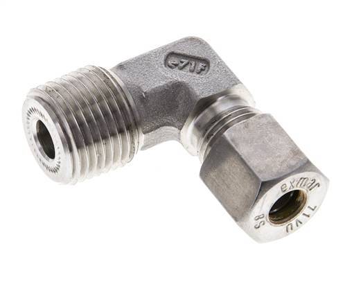 1/2'' NPT Male x 8S Stainless steel 90 deg Elbow Compression Fitting 630 Bar DIN 2353