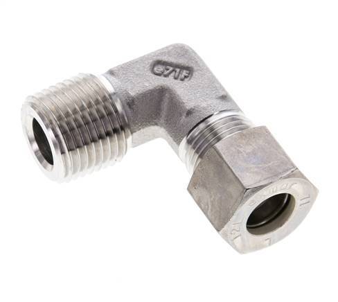 1/2'' NPT Male x 12L Stainless steel 90 deg Elbow Compression Fitting 315 Bar DIN 2353