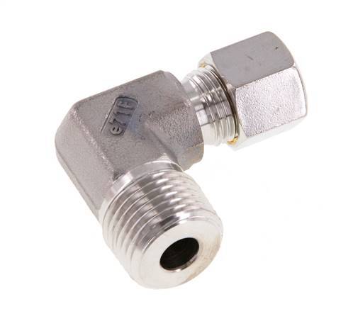 R 1/2'' Male x 10L Stainless steel 90 deg Elbow Compression Fitting 315 Bar DIN 2353