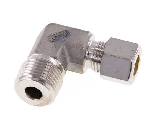 R 1/2'' Buitendraad x 10L RVS L-Knelfitting 90 graden 315 Bar DIN 2353