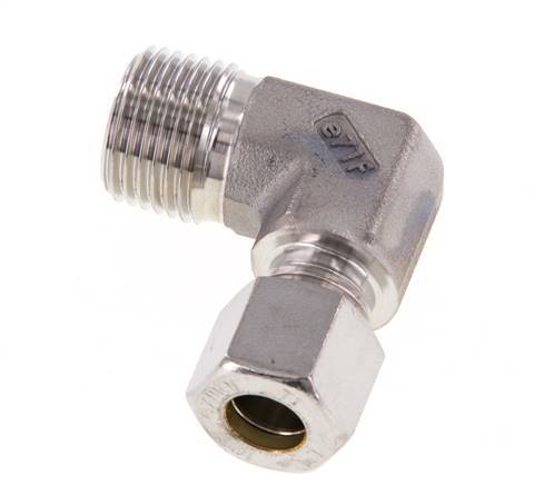 R 1/2'' Buitendraad x 10L RVS L-Knelfitting 90 graden 315 Bar DIN 2353