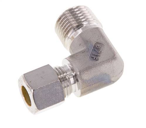 R 1/2'' Buitendraad x 10L RVS L-Knelfitting 90 graden 315 Bar DIN 2353