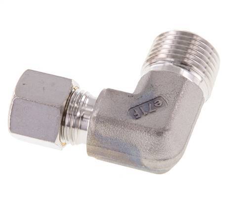 R 1/2'' Buitendraad x 10L RVS L-Knelfitting 90 graden 315 Bar DIN 2353