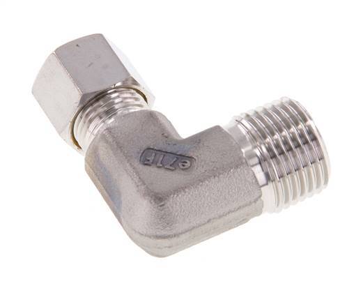 R 1/2'' Buitendraad x 10L RVS L-Knelfitting 90 graden 315 Bar DIN 2353
