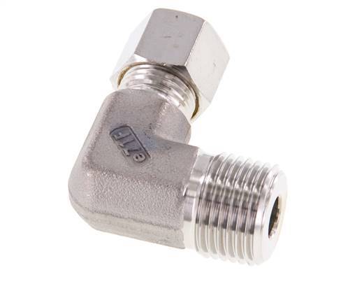 R 1/2'' Buitendraad x 10L RVS L-Knelfitting 90 graden 315 Bar DIN 2353