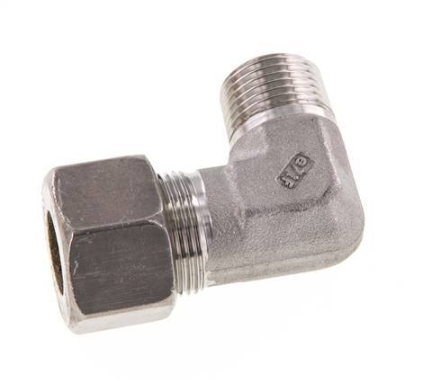 R 1/2'' Male x 16S Stainless steel 90 deg Elbow Compression Fitting 400 Bar DIN 2353