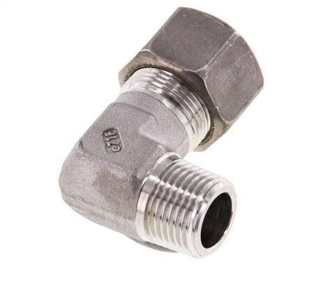 R 1/2'' Buitendraad x 16S RVS L-Knelfitting 90 graden 400 Bar DIN 2353