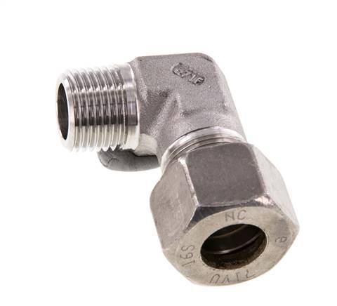 R 1/2'' Buitendraad x 16S RVS L-Knelfitting 90 graden 400 Bar DIN 2353