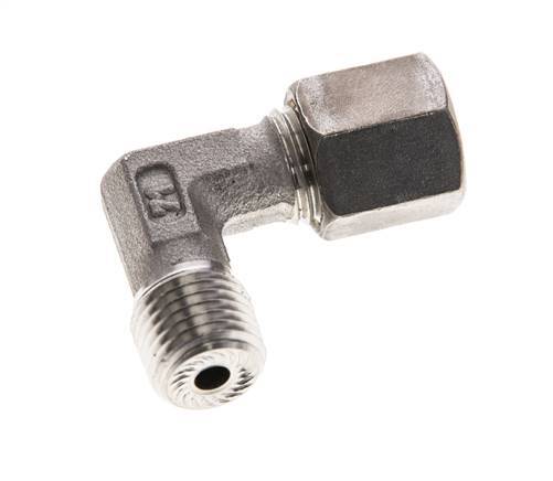 1/4'' NPT Male x 6S Stainless steel 90 deg Elbow Compression Fitting 630 Bar DIN 2353
