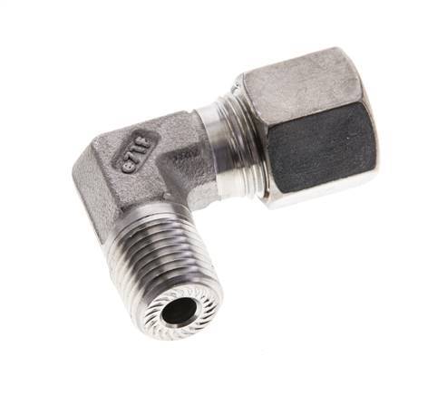 1/4'' NPT Male x 8S Stainless steel 90 deg Elbow Compression Fitting 630 Bar DIN 2353