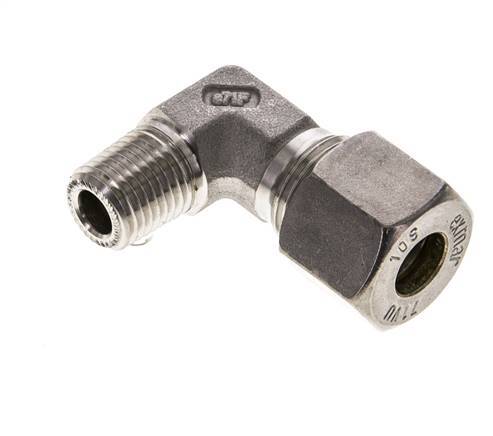 1/4'' NPT Male x 10S Stainless steel 90 deg Elbow Compression Fitting 630 Bar DIN 2353