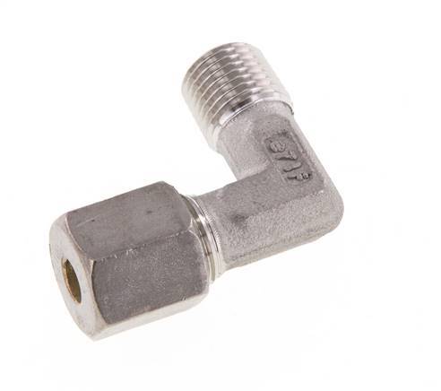 R 1/4'' Buitendraad x 6S RVS L-Knelfitting 90 graden 630 Bar DIN 2353