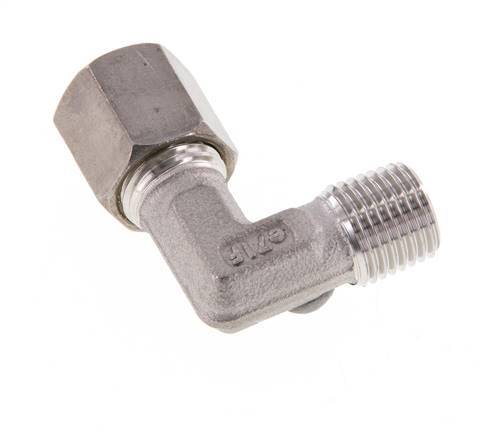R 1/4'' Buitendraad x 6S RVS L-Knelfitting 90 graden 630 Bar DIN 2353