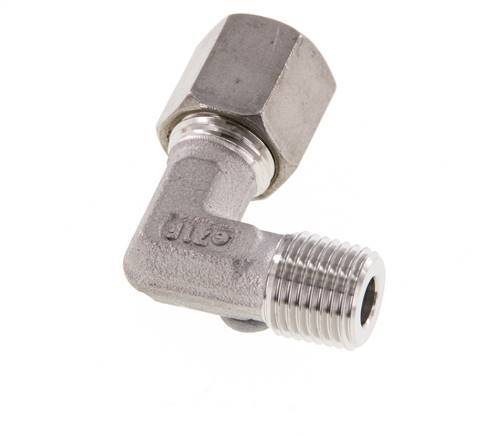 R 1/4'' Buitendraad x 6S RVS L-Knelfitting 90 graden 630 Bar DIN 2353