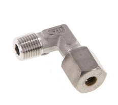 R 1/4'' Buitendraad x 6S RVS L-Knelfitting 90 graden 630 Bar DIN 2353