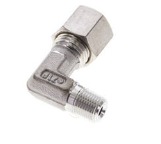 1/8'' NPT Male x 8L Stainless steel 90 deg Elbow Compression Fitting 315 Bar DIN 2353