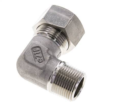 3/4'' NPT Male x 22L Stainless steel 90 deg Elbow Compression Fitting 160 Bar DIN 2353
