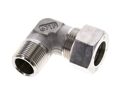 3/4'' NPT Male x 22L Stainless steel 90 deg Elbow Compression Fitting 160 Bar DIN 2353