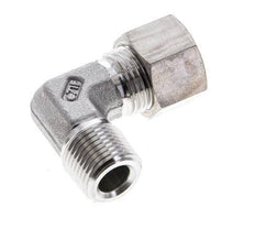 3/8'' NPT Male x 12L Stainless steel 90 deg Elbow Compression Fitting 315 Bar DIN 2353