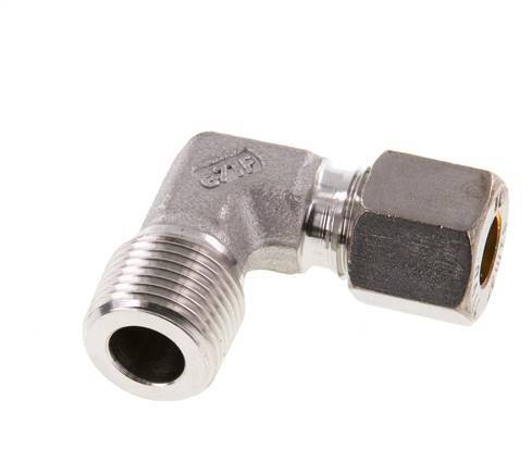 R 3/8'' Buitendraad x 8L RVS L-Knelfitting 90 graden 315 Bar DIN 2353