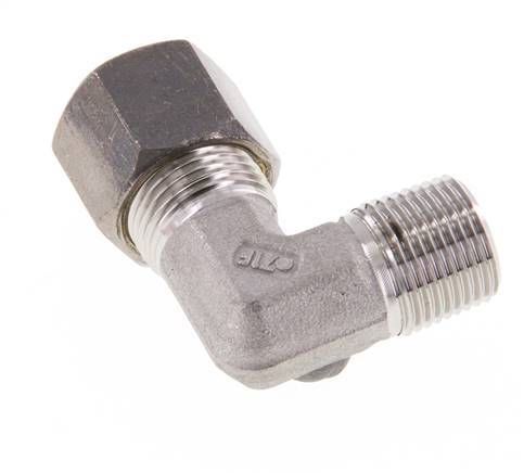 R 3/8'' Buitendraad x 10S RVS L-Knelfitting 90 graden 630 Bar DIN 2353