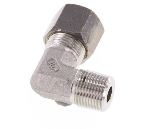 R 3/8'' Buitendraad x 10S RVS L-Knelfitting 90 graden 630 Bar DIN 2353