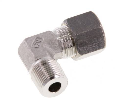 R 3/8'' Buitendraad x 10S RVS L-Knelfitting 90 graden 630 Bar DIN 2353