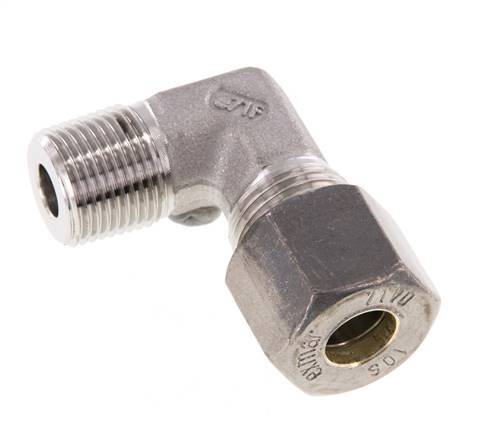 R 3/8'' Buitendraad x 10S RVS L-Knelfitting 90 graden 630 Bar DIN 2353