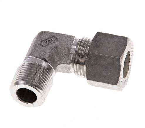 R 3/8'' Buitendraad x 12L RVS L-Knelfitting 90 graden 315 Bar DIN 2353