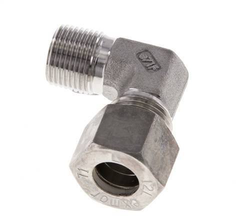 R 3/8'' Buitendraad x 12L RVS L-Knelfitting 90 graden 315 Bar DIN 2353