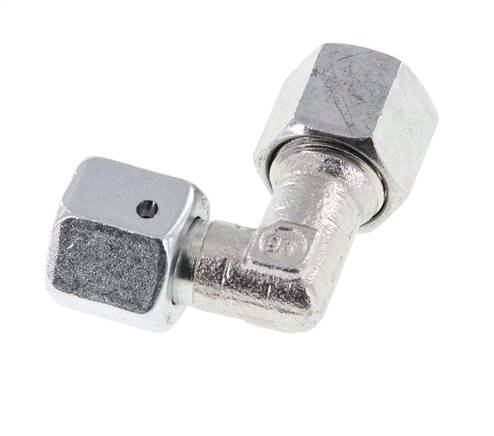 M14x1.5 x 8L Verzinkt Stalen Verstelbaar L-Fitting 90graden met Afdichtconus en O-ring 315 Bar DIN 2353