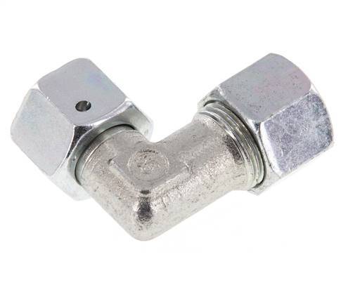 M20x1.5 x 12S Zinc plated Steel Adjustable 90 deg Elbow Fitting with Sealing cone and O-ring 630 Bar DIN 2353