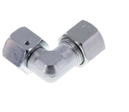 M22x1.5 x 14S Verzinkt Stalen Verstelbaar L-Fitting 90graden met Afdichtconus en O-ring 630 Bar DIN 2353