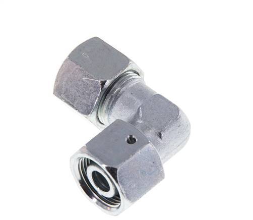 M22x1.5 x 14S Verzinkt Stalen Verstelbaar L-Fitting 90graden met Afdichtconus en O-ring 630 Bar DIN 2353