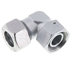 M42x2 x 30S Verzinkt Stalen Verstelbaar L-Fitting 90graden met Afdichtconus en O-ring 400 Bar DIN 2353