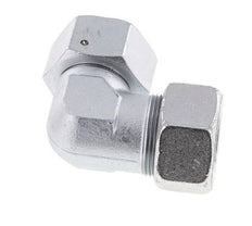 M42x2 x 30S Verzinkt Stalen Verstelbaar L-Fitting 90graden met Afdichtconus en O-ring 400 Bar DIN 2353