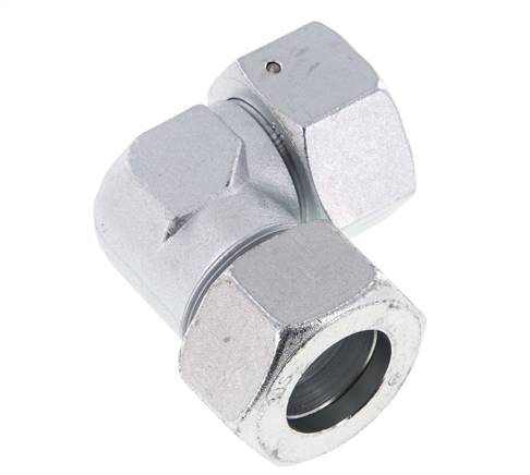 M42x2 x 30S Verzinkt Stalen Verstelbaar L-Fitting 90graden met Afdichtconus en O-ring 400 Bar DIN 2353