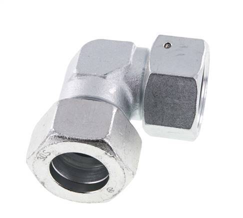 M42x2 x 30S Verzinkt Stalen Verstelbaar L-Fitting 90graden met Afdichtconus en O-ring 400 Bar DIN 2353