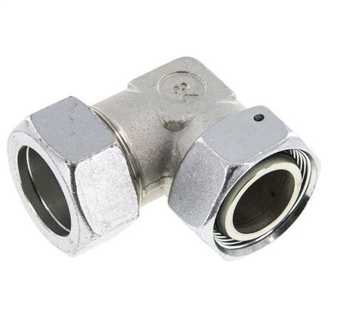 M45x2 x 35L Verzinkt Stalen Verstelbaar L-Fitting 90graden met Afdichtconus en O-ring 160 Bar DIN 2353