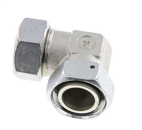 M45x2 x 35L Verzinkt Stalen Verstelbaar L-Fitting 90graden met Afdichtconus en O-ring 160 Bar DIN 2353