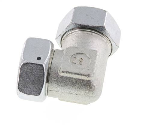 M45x2 x 35L Verzinkt Stalen Verstelbaar L-Fitting 90graden met Afdichtconus en O-ring 160 Bar DIN 2353