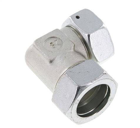 M45x2 x 35L Verzinkt Stalen Verstelbaar L-Fitting 90graden met Afdichtconus en O-ring 160 Bar DIN 2353